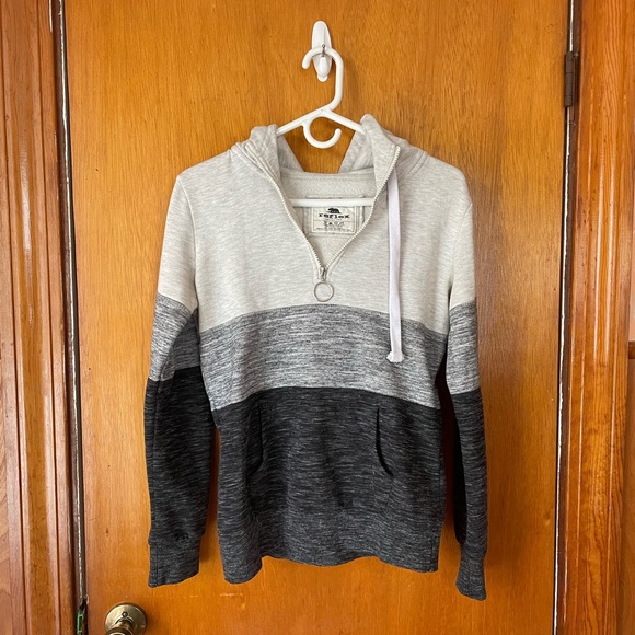 Tops - Striped Half Zip